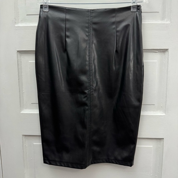 Faux Leather Pencil Skirt Ramisu Collection Womens Medium Black - Picture 3 of 7